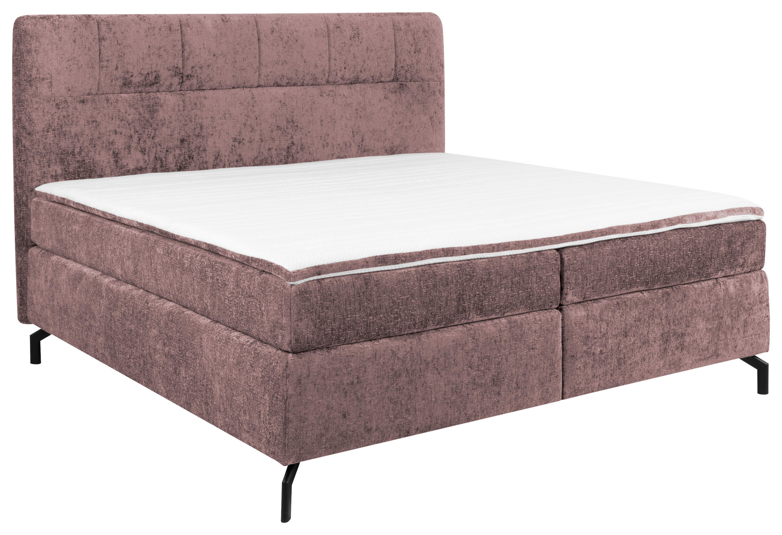 BOXSPRINGBETT 160/200 cm  in Altrosa  - Schwarz/Altrosa, Design, Textil/Metall (160/200cm) - Esposa