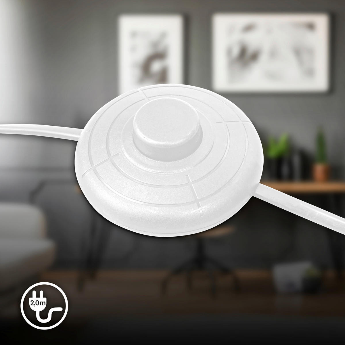 LED-STEHLEUCHTE 42.5/127.5 cm    - Weiß, Design, Kunststoff/Metall (42.5/127.5cm)