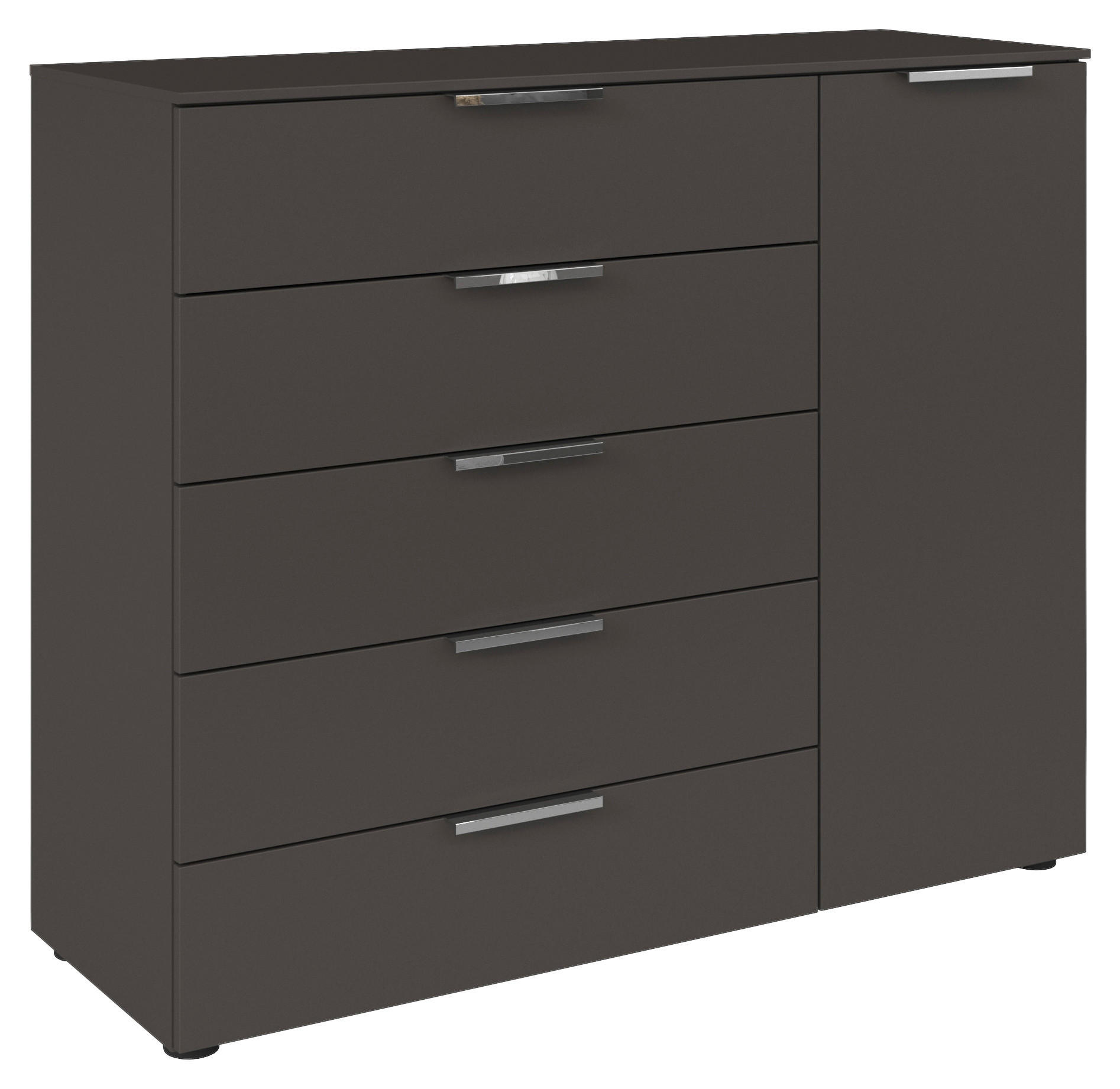 BYRÅ 120/100/42 cm - kromfärg/grafitfärgad, Modern, metall/trämaterial (120/100/42cm) - Rauch Möbel