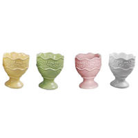 EIERBECHER Keramik  - Pink/Gelb, LIFESTYLE, Keramik (5,5/6,5cm)