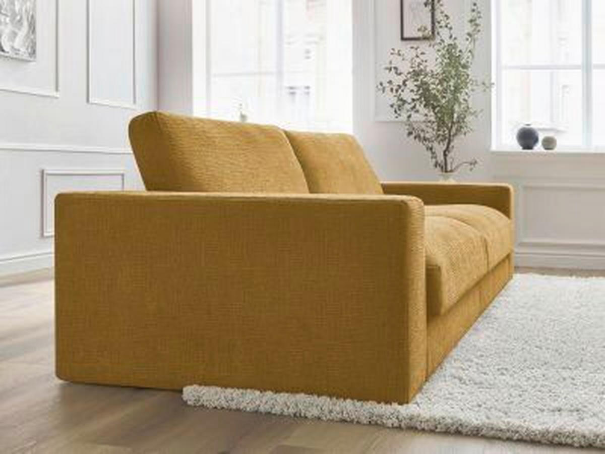 3-SITZER-SOFA LEONARD Struktur Gelb  - Gelb/Schwarz, MODERN, Kunststoff/Textil (274/77/109cm)