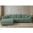ECKSOFA  in Chenille Waldgrün  227/329 cm  - Waldgrün/Chromfarben, KONVENTIONELL, Textil/Metall (227/329cm) - Carryhome