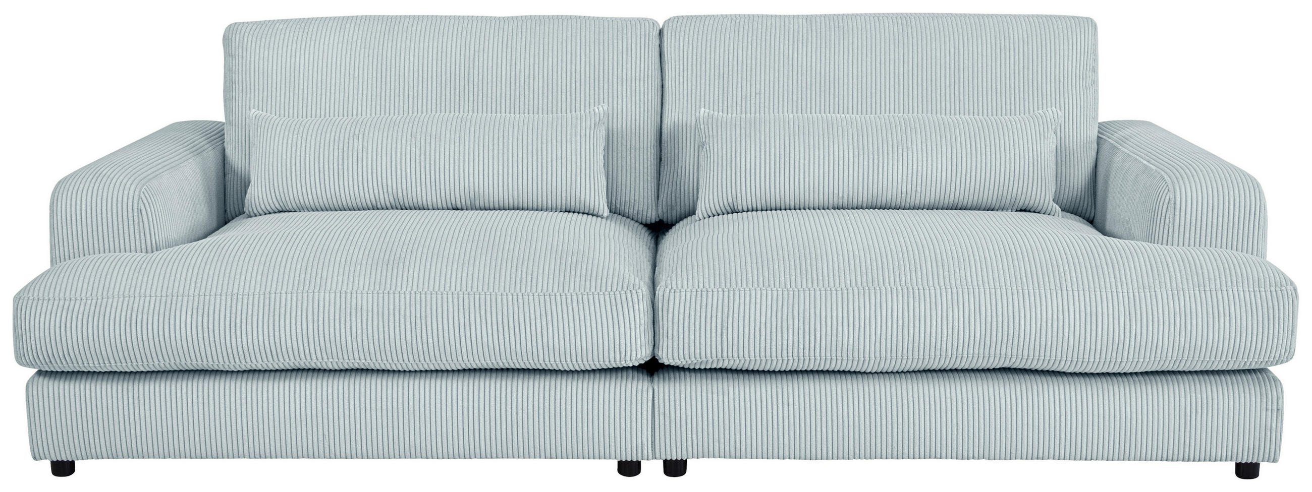 MEGASOFA Cord Salbeigrün  - Salbeigrün/Schwarz, MODERN, Kunststoff/Textil (260/85/112cm) - Lomoco