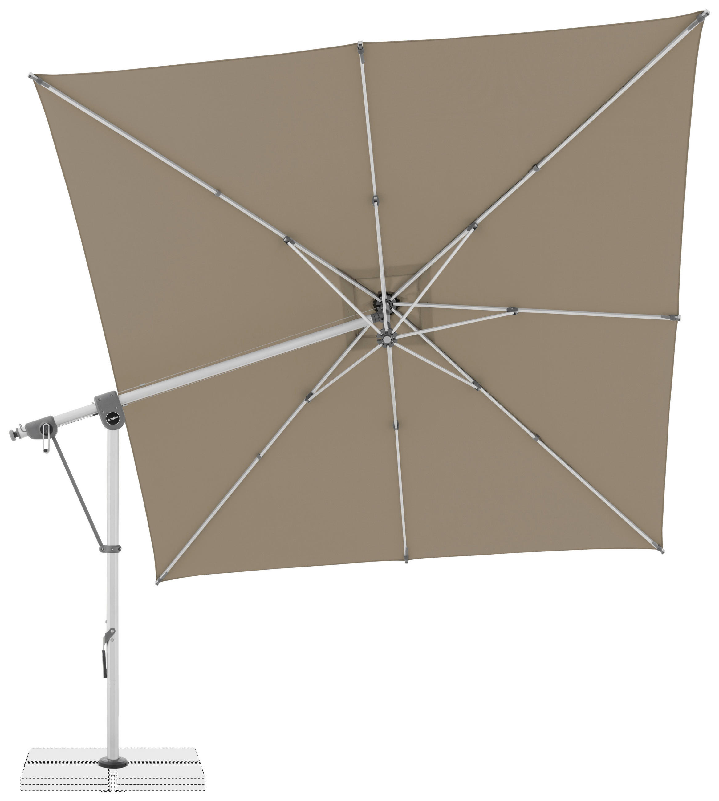 AMPELSCHIRM 300x300 cm  - Sandfarben/Hellgrau, Basics, Textil/Metall (300/300cm) - Doppler