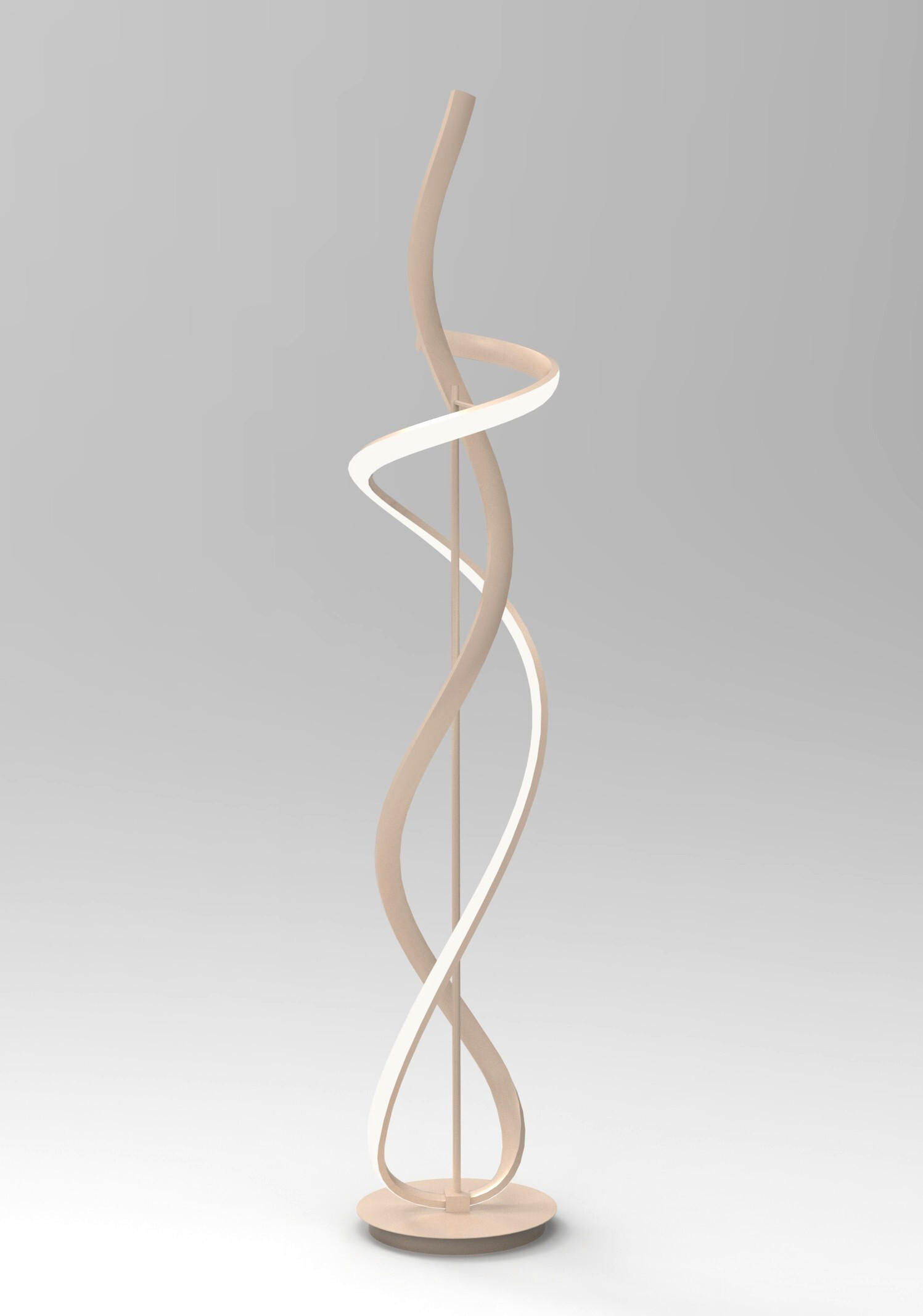 LED-STEHLEUCHTE 25/143 cm    - Sandfarben, Design, Kunststoff/Metall (25/143cm)