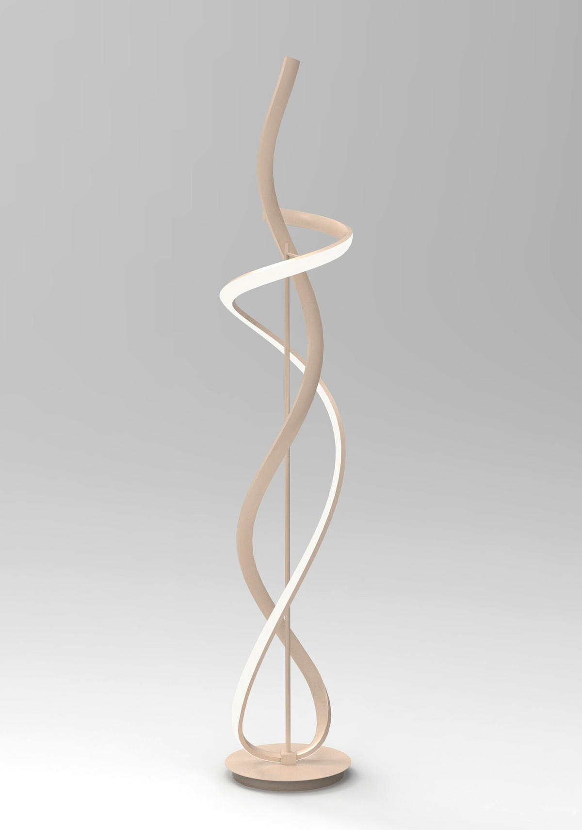 LED-STEHLEUCHTE 25/143 cm    - Sandfarben, Design, Kunststoff/Metall (25/143cm)