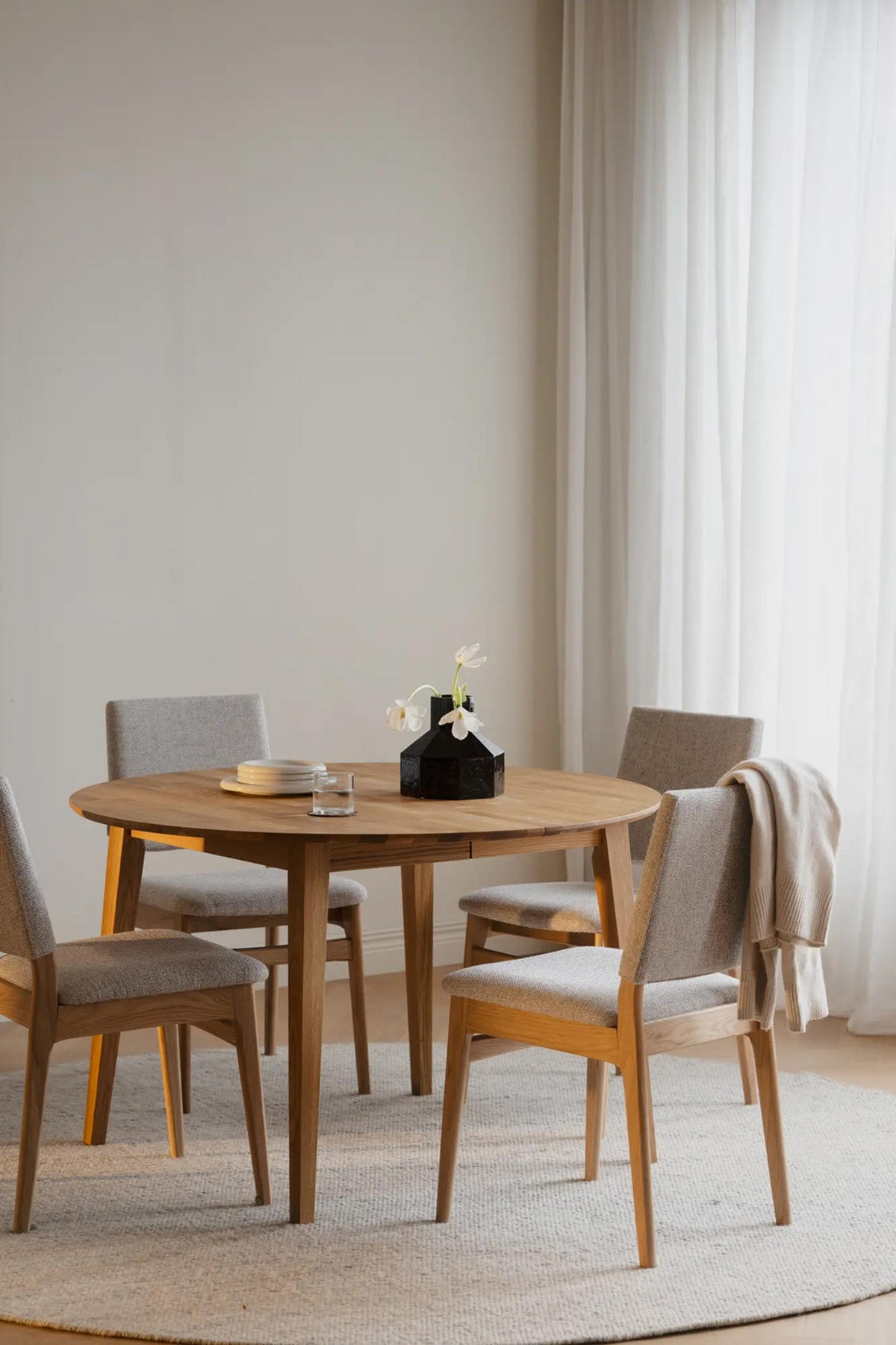 STOL     - beige/ekfärgad, Klassisk, trä/textil (46/86/57cm) - Rowico