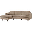 ECKSOFA in Cord Hellbraun  - Hellbraun/Eichefarben, MODERN, Holz/Textil (178/261cm) - Carryhome