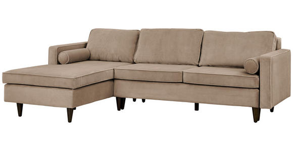 ECKSOFA in Cord Hellbraun  - Hellbraun/Eichefarben, MODERN, Holz/Textil (178/261cm) - Carryhome