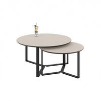 COUCHTISCH 80/80/45 cm rund Kaschmir  - Kaschmir/Schwarz, Design, Holzwerkstoff/Metall (80/80/45cm) - Livetastic