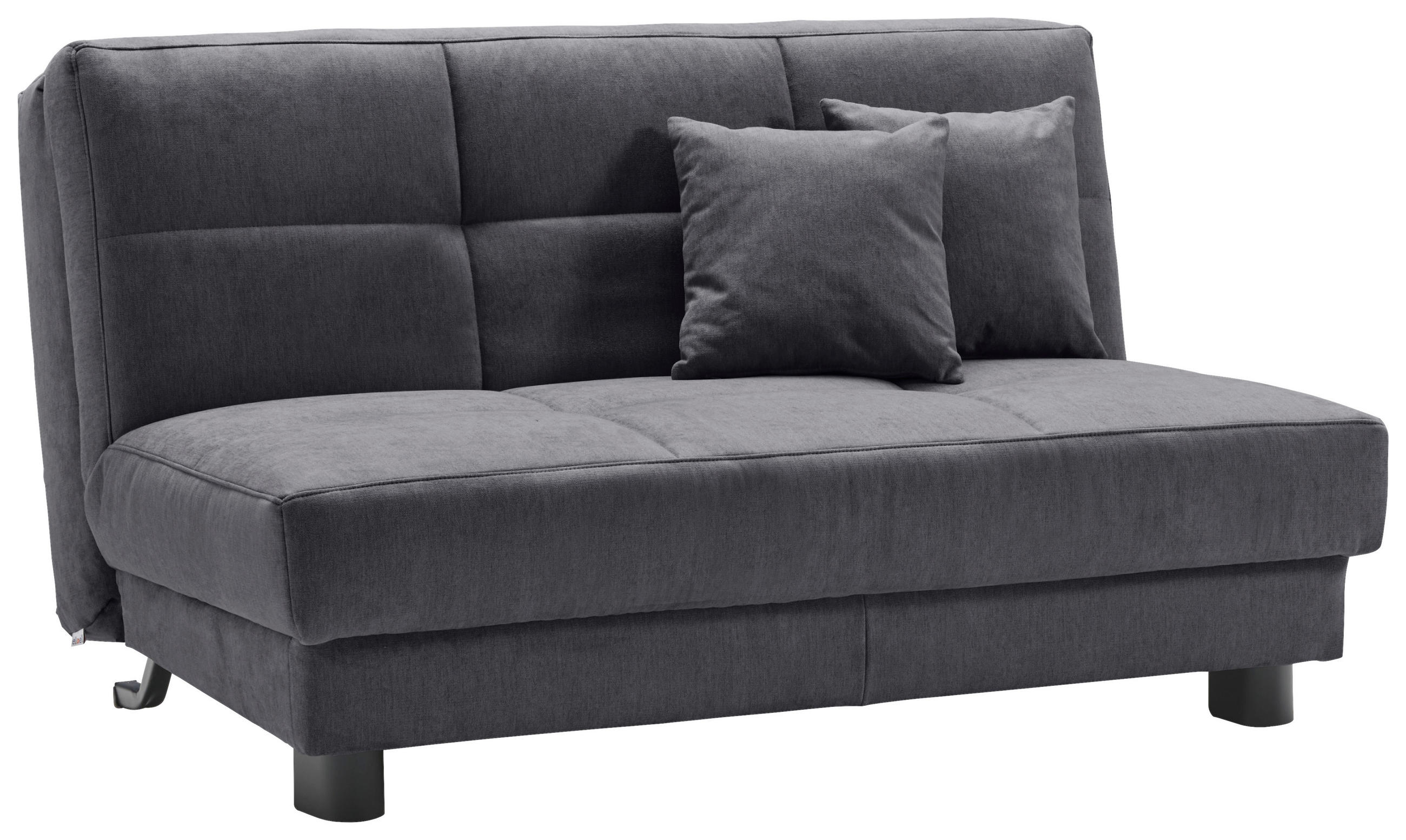 SCHLAFSOFA Mikrovelours Schwarz  - Schwarz, KONVENTIONELL, Textil/Metall (145/85/100cm) - Carryhome
