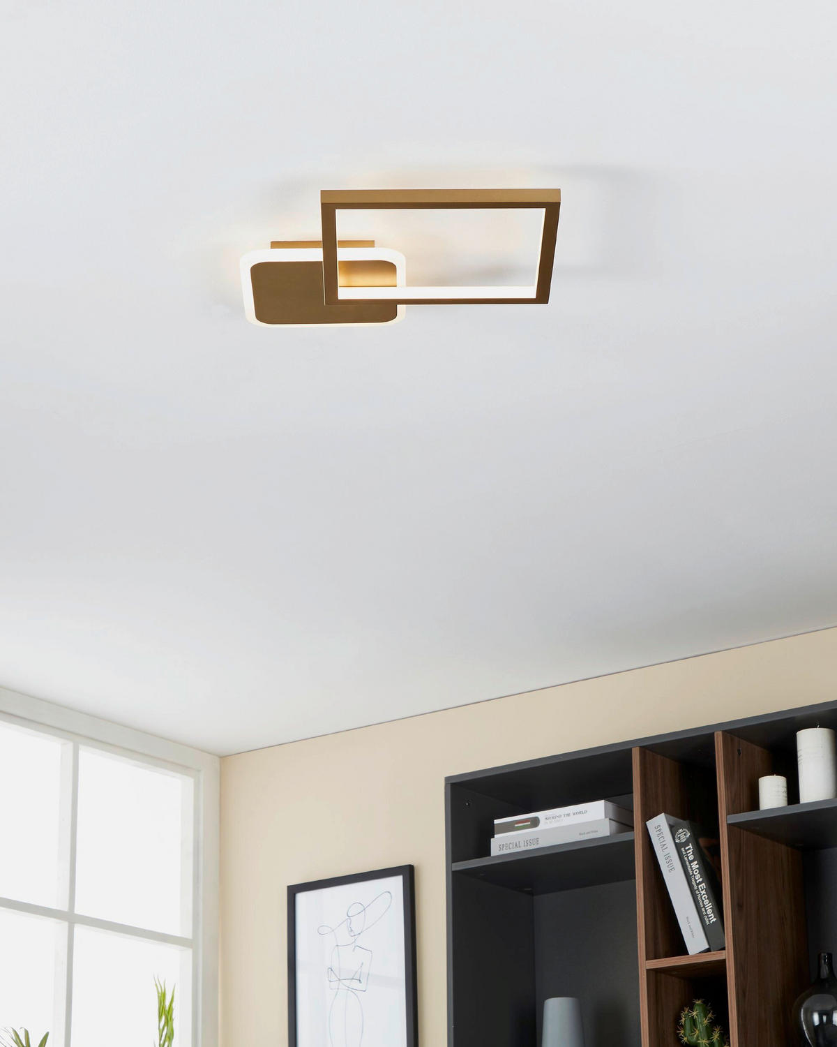 Plafonieră Cu Led    33/33/5 cm  - alb/auriu, Basics, metal (33/33/5cm)