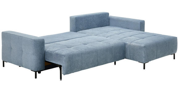ECKSOFA  in Webstoff Blaugrau  - Blaugrau/Schwarz, KONVENTIONELL, Textil/Metall (292/192cm) - Carryhome