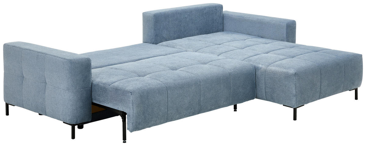 HÖRNSOFFA i vävt tyg blågrå  - blågrå/svart, Klassisk, metall/textil (292/192cm) - MID.YOU