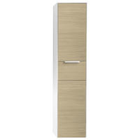 HOCHSCHRANK 37/169/33 cm  - Eichefarben/Weiß, Design, Glas/Holzwerkstoff (37/169/33cm) - Musterring