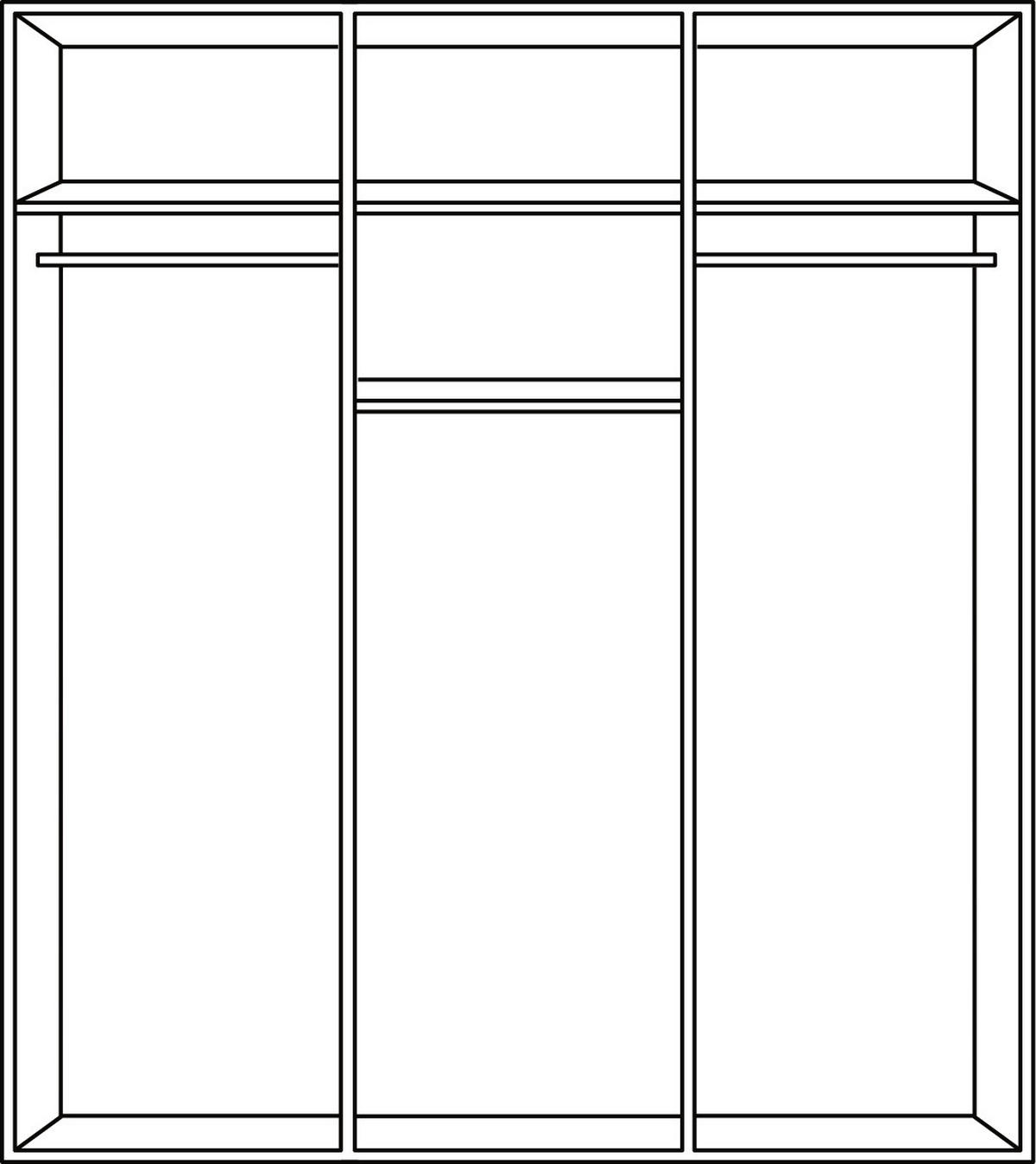 KLEIDERSCHRANK in Graphitfarben, Weiss  - Weiss/Schwarz, Konventionell, Holzwerkstoff/Kunststoff (135/199/58cm) - Boxxx