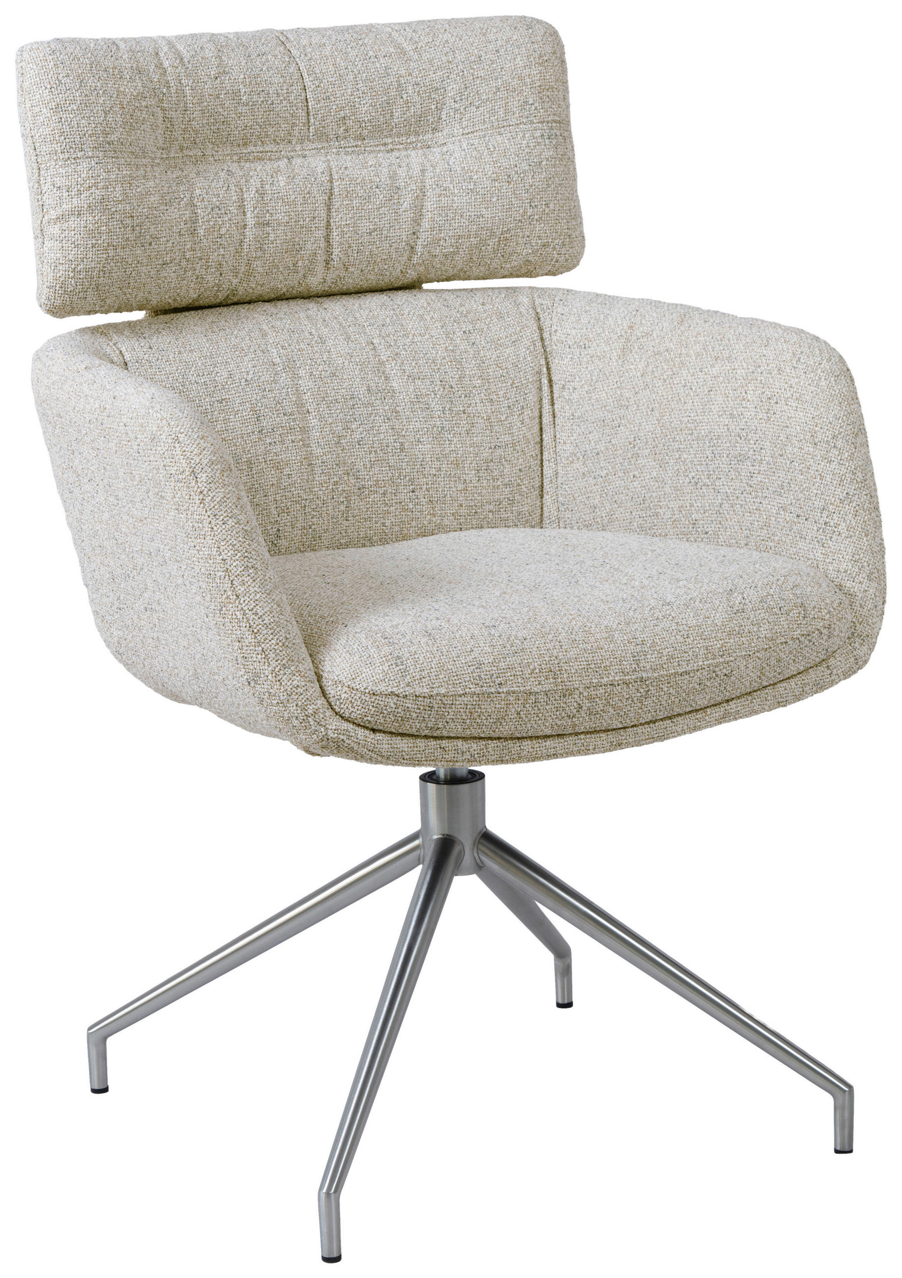 Dieter Knoll Armlehnstuhl Edelstahl, Beige 62x92x66 cm