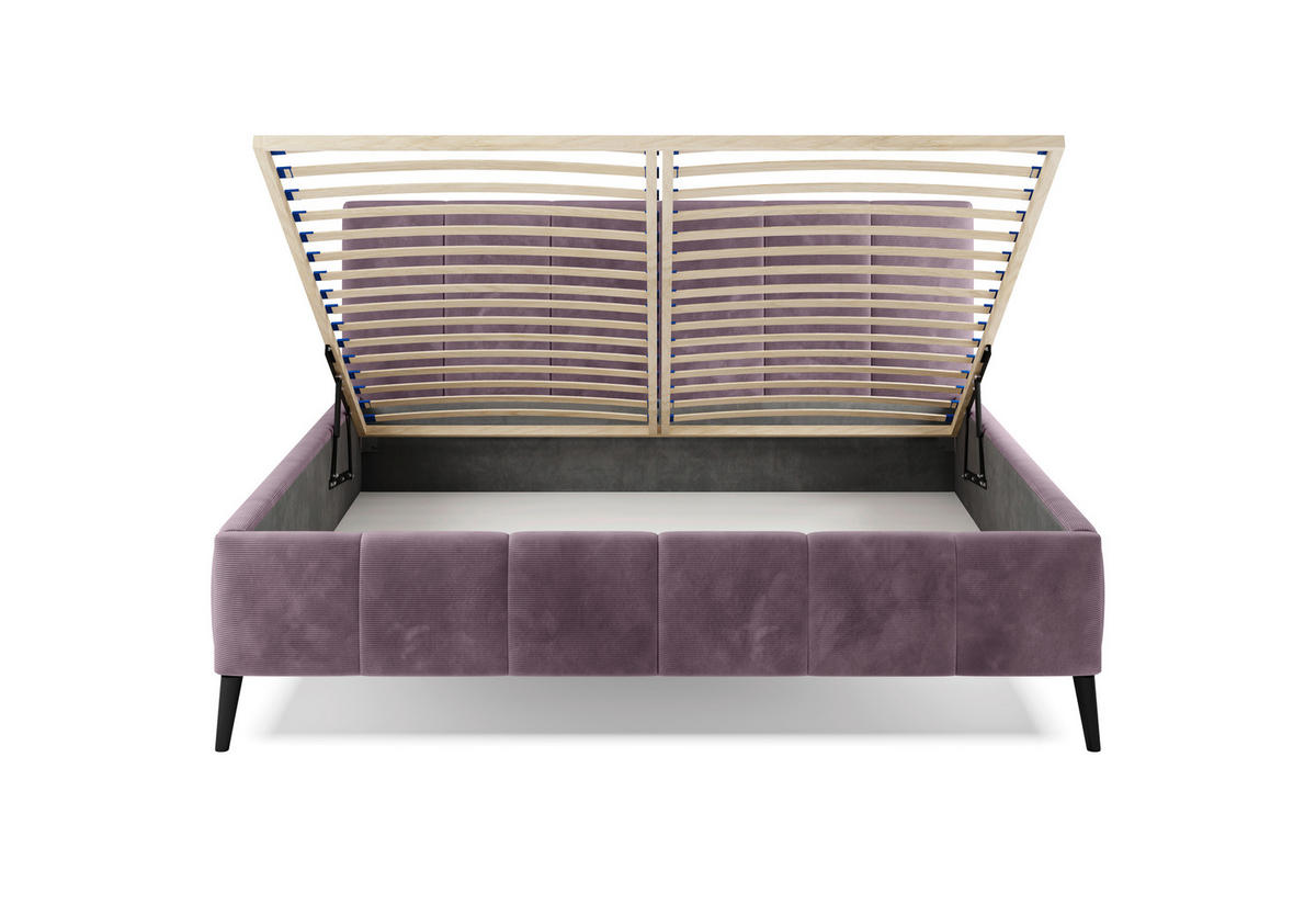 PAT TAPIȚAT  in lila  - lila/culoare natur, Modern, lemn/textil (180/200cm) - Xora