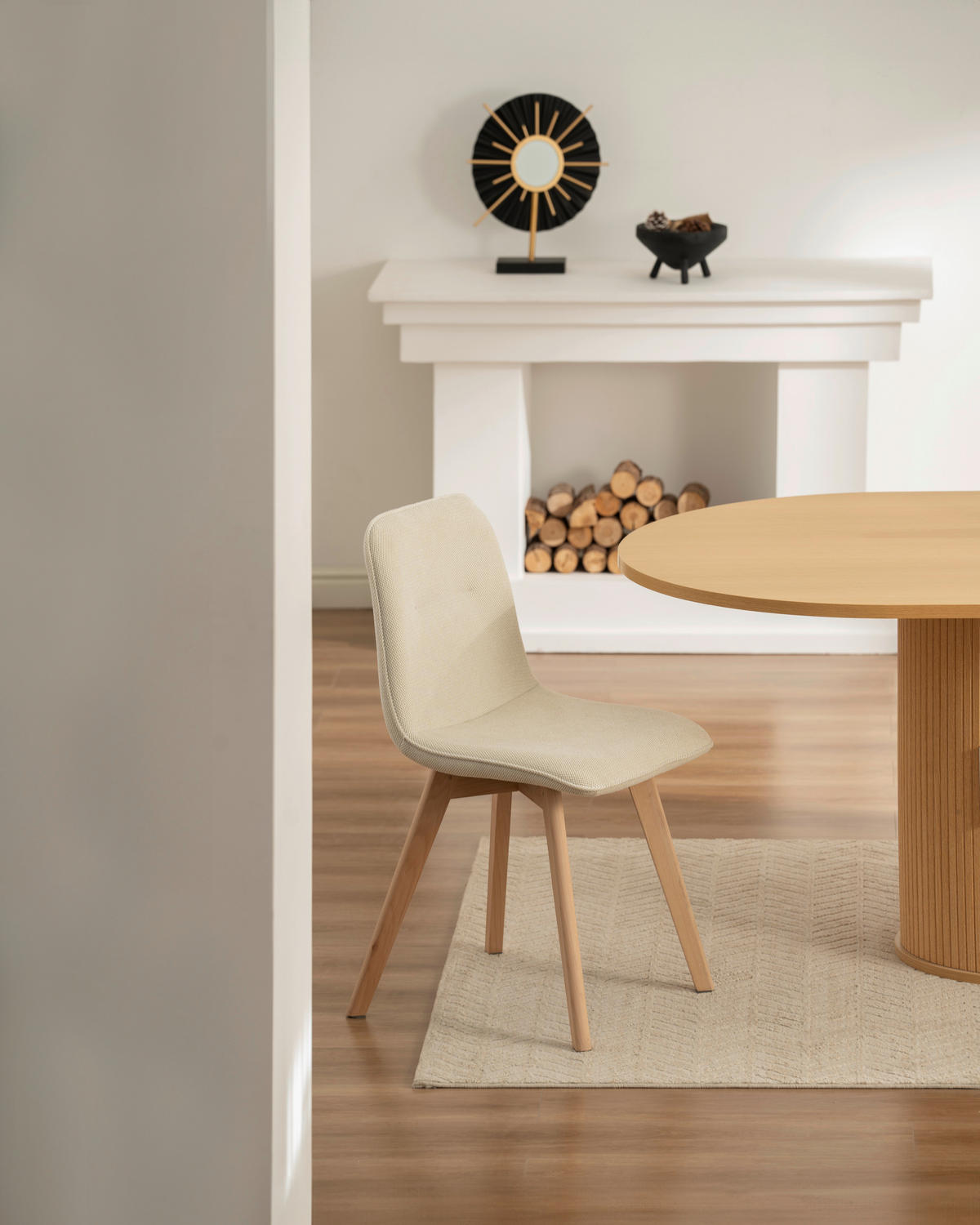 STUHL   Leinenoptik  Buchefarben, Beige  - Eichefarben/Beige, Modern, Holz/Textil (45/88/54cm) - Stylife