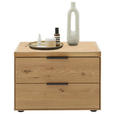 NACHTSCHRANK 65/47/44,2 cm Wildeiche massiv  - Wildeiche/Schwarz, Design, Holz/Metall (65/47/44,2cm) - Valnatura