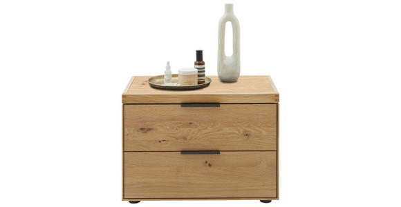 NACHTSCHRANK 65/47/44,2 cm Wildeiche massiv  - Wildeiche/Schwarz, Design, Holz/Metall (65/47/44,2cm) - Valnatura