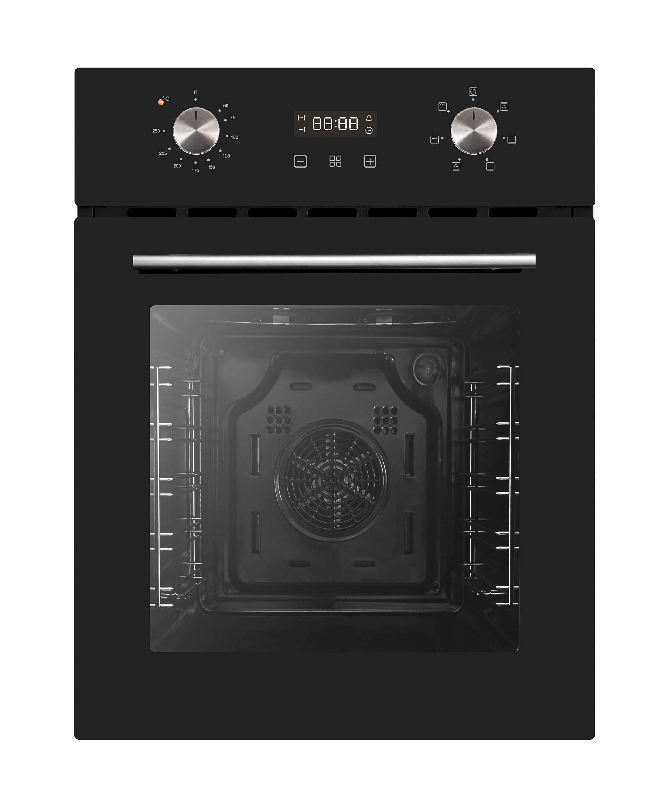 EINBAUBACKOFEN  - Edelstahlfarben/Schwarz, Trend, Glas/Metall (45/59.5/56.5cm) - PKM