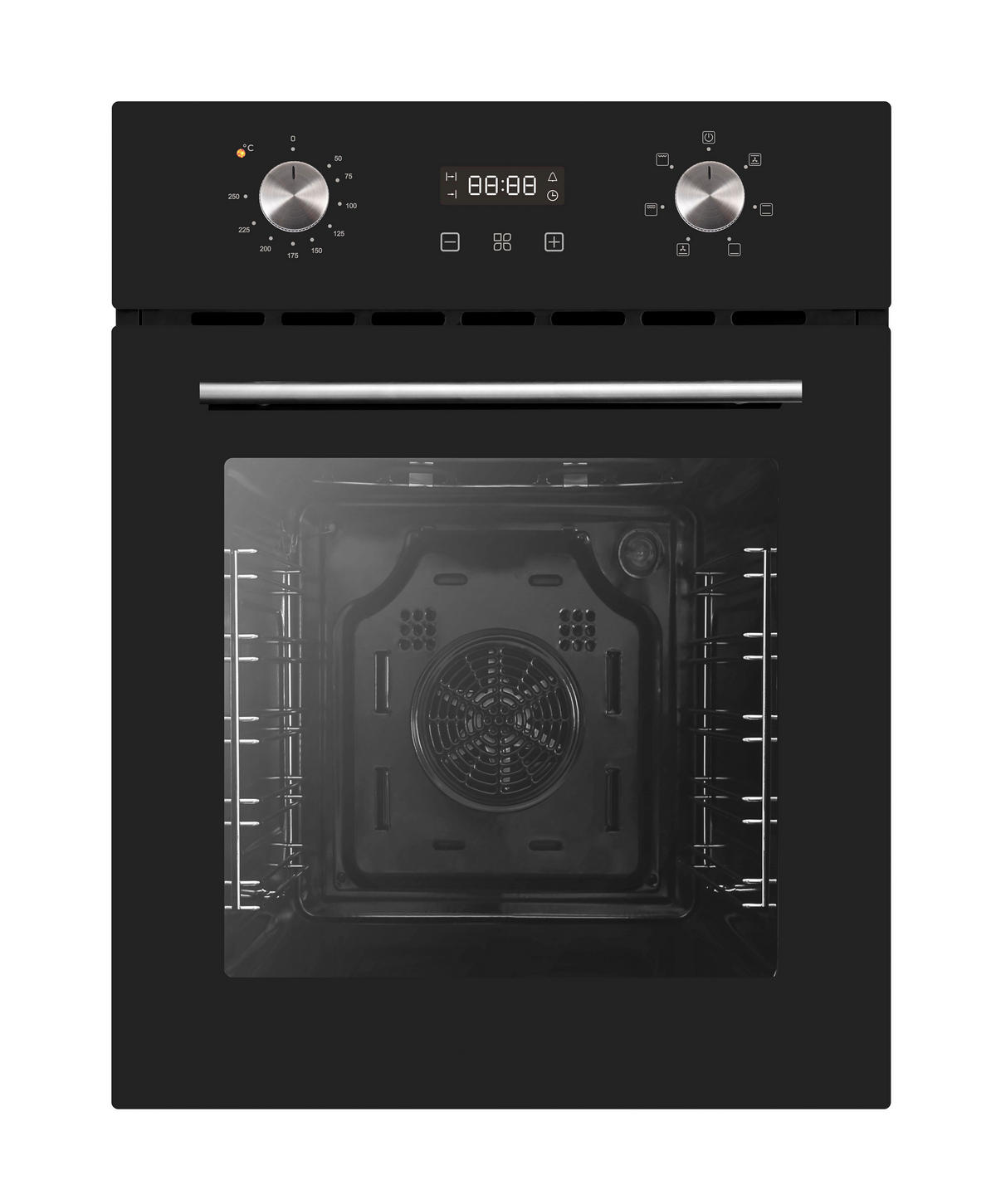 EINBAUBACKOFEN  - Edelstahlfarben/Schwarz, Trend, Glas/Metall (45/59.5/56.5cm) - PKM