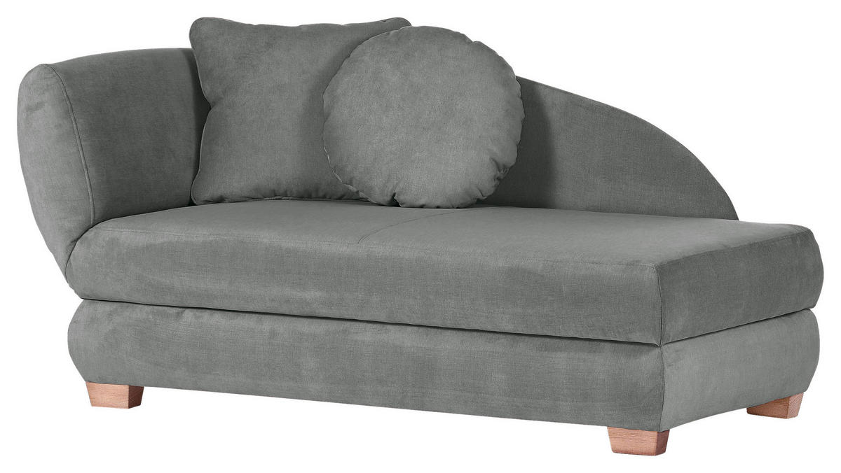 RÉCAMIERE in Mikrofaser Grau  - Eichefarben/Grau, Lifestyle, Holz/Textil (88/85/176cm) - Xora