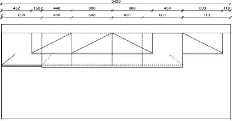 KÜCHENLEERBLOCK 330 cm   in Dunkelgrün, Wildeiche  - Wildeiche/Dunkelgrün, KONVENTIONELL, Holzwerkstoff/Metall (330cm) - Express