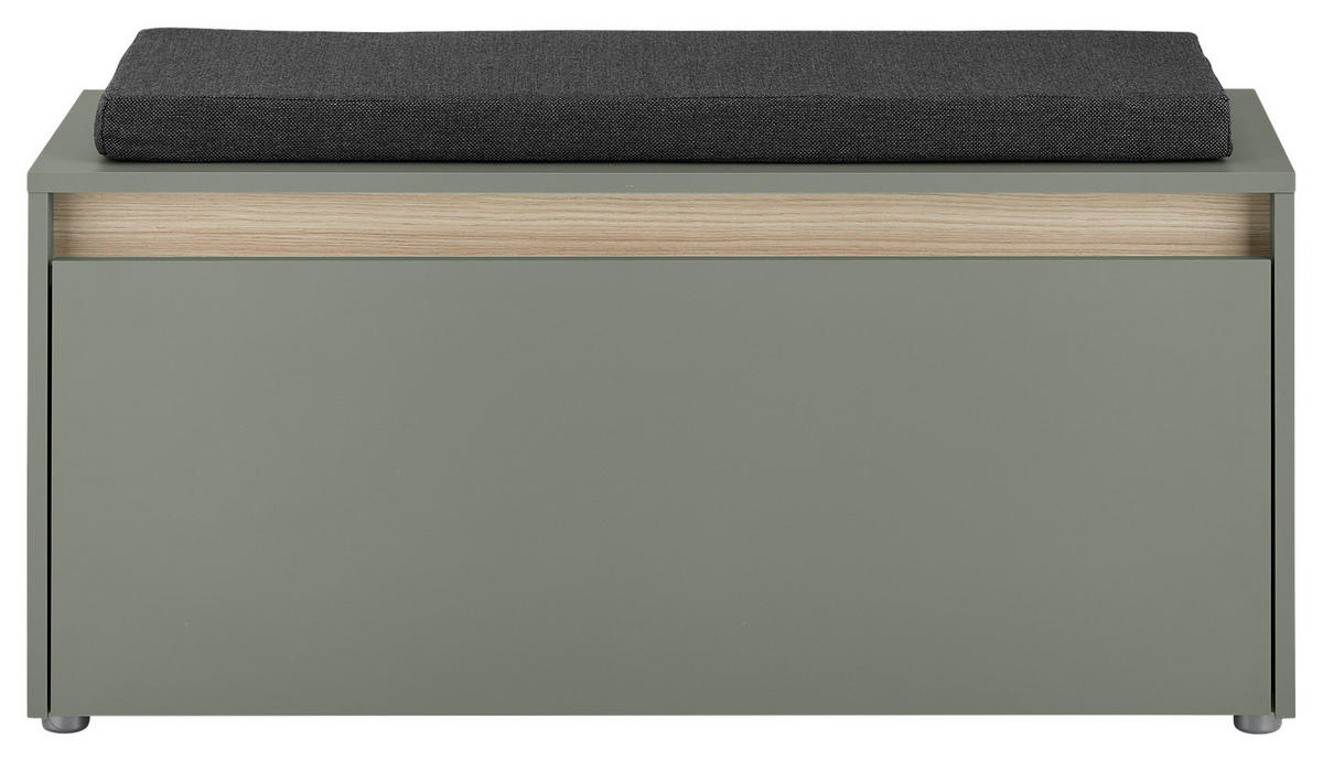 GARDEROBENBANK  in 100/45/40 cm  - Eichefarben/Salbeigrün, Design, Kunststoff/Textil (100/45/40cm) - Modante