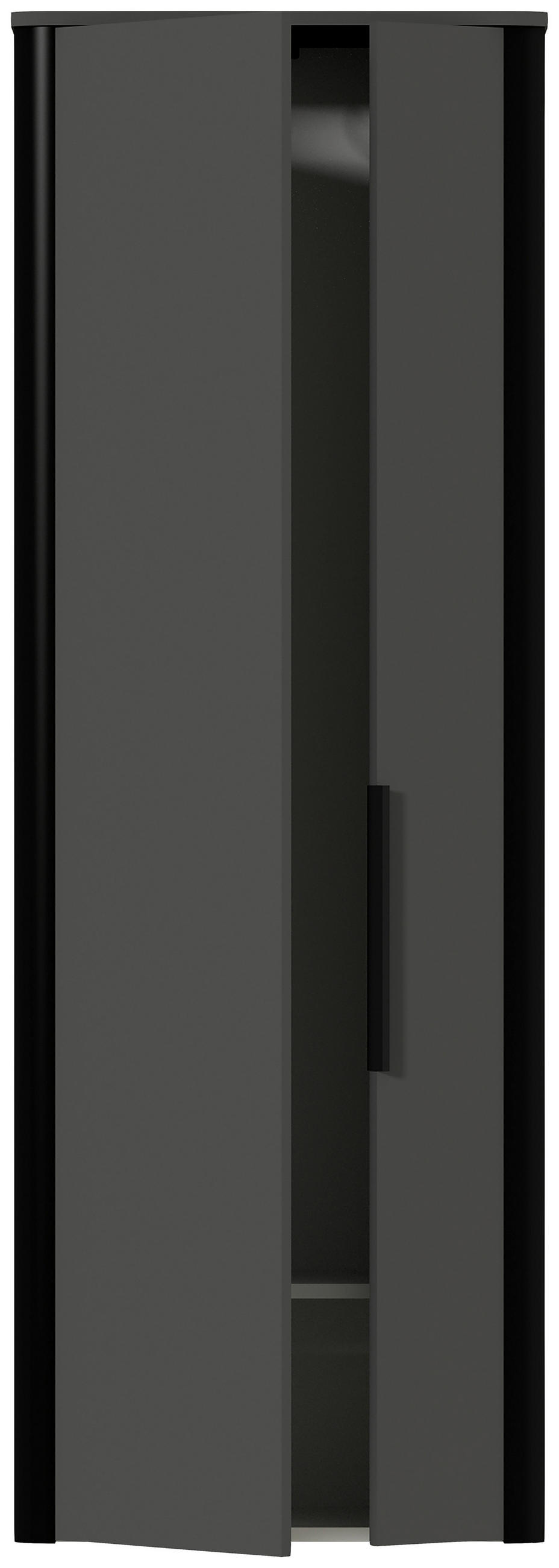 GARDEROBE 5-teilig  in 280/191/34 cm  - Anthrazit/Schwarz, Design, Glas/Holzwerkstoff (280/191/34cm) - Dieter Knoll