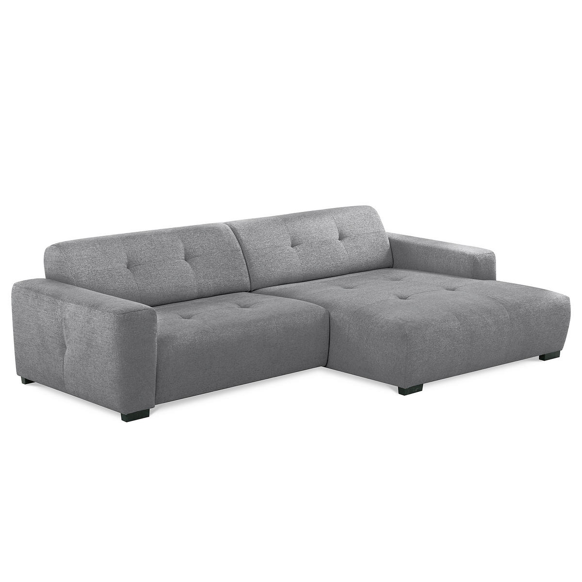 ECKSOFA AUSTIN Grau Flachgewebe Sitztiefenverstellung  - Schwarz/Grau, Design, Kunststoff/Textil (286/169cm) - Livetastic