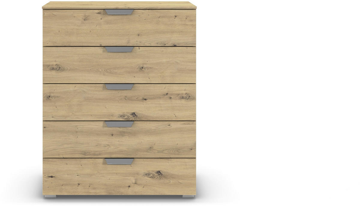 KOMMODE  in 80/100/43 cm  - Chromfarben/Eiche Artisan, Design, Holzwerkstoff/Metall (80/100/43cm) - Carryhome