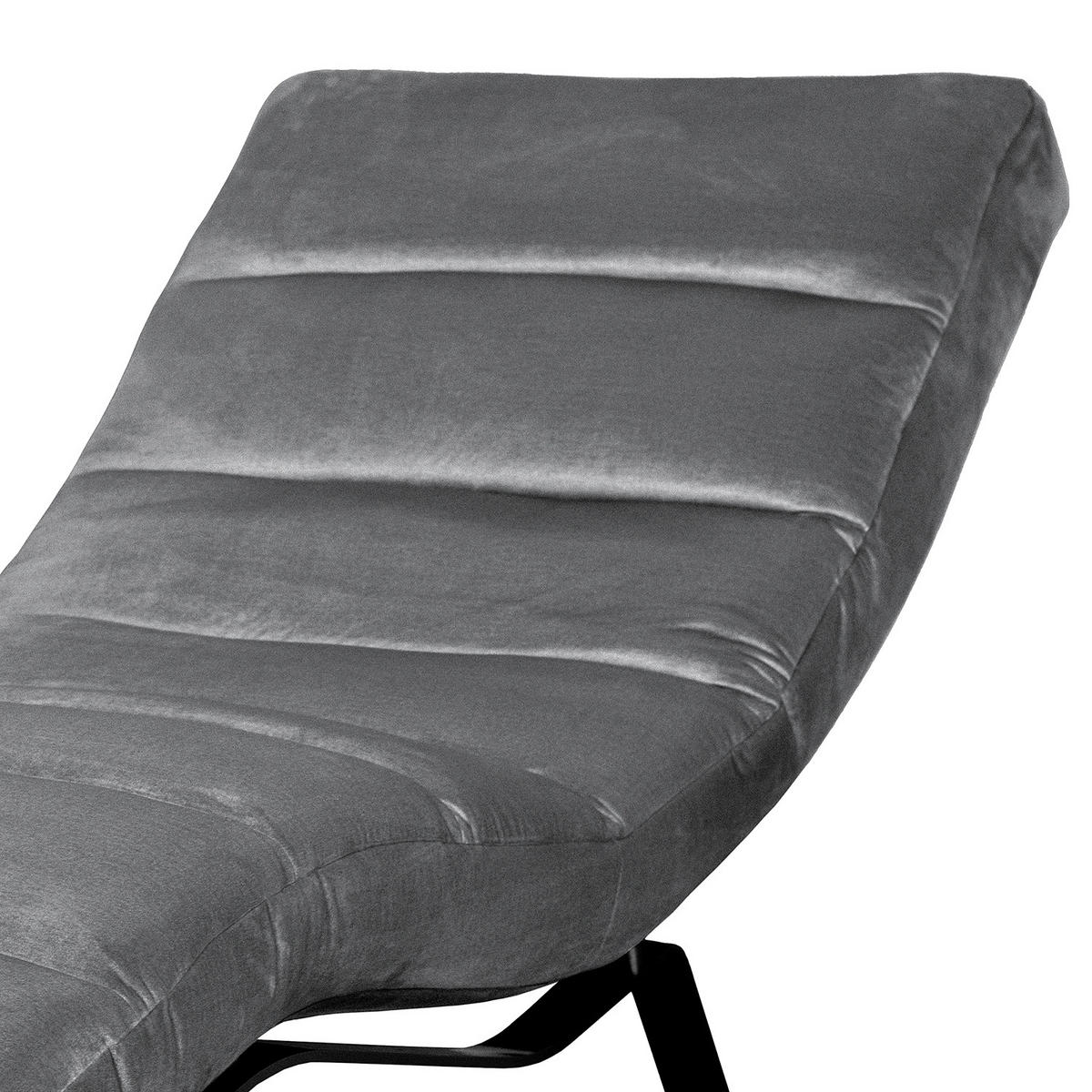 RELAXLIEGE SWING Samt Anthrazit  - Anthrazit/Schwarz, Design, Textil/Metall (65/65-95/171cm) - Livetastic