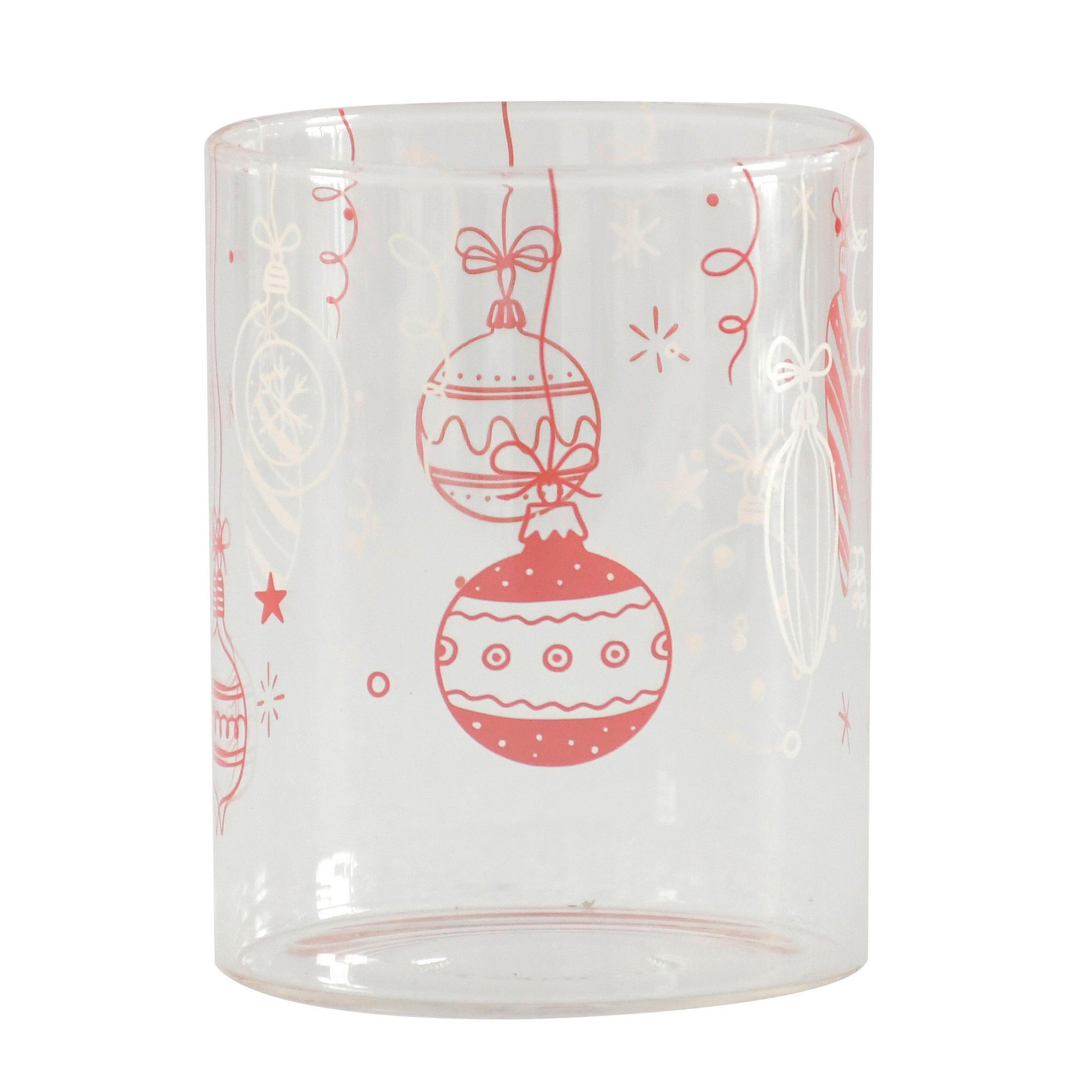 TEELICHTGLAS - Klar/Rot, LIFESTYLE, Glas (9/11,5cm) - X-Mas