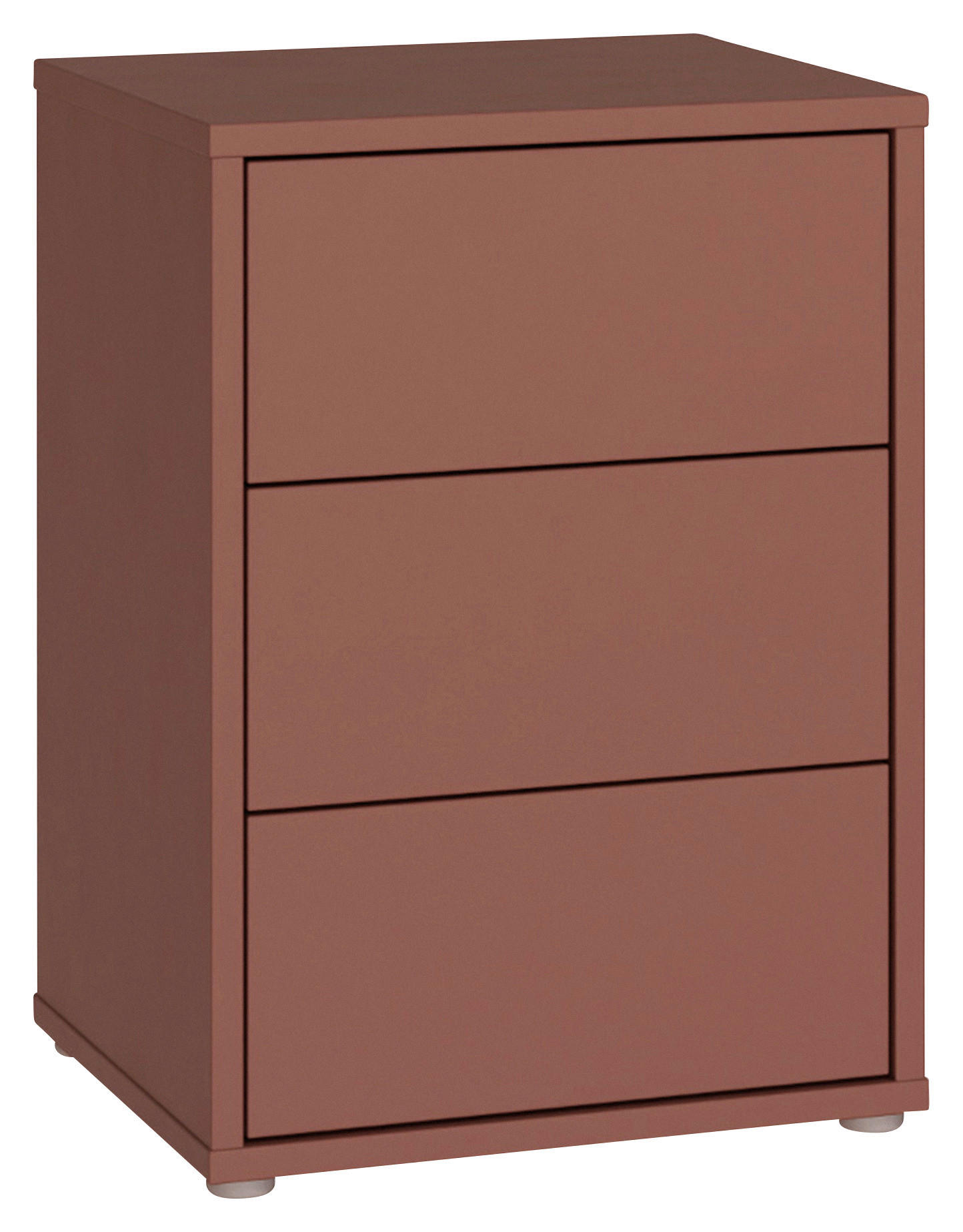 NACHTSCHRANK 50/69/42 cm  - Silberfarben/Terracotta, Trend, Holzwerkstoff/Kunststoff (50/69/42cm) - Carryhome