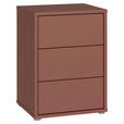 NACHTSCHRANK 50/69/42 cm  - Silberfarben/Terracotta, Trend, Holzwerkstoff/Kunststoff (50/69/42cm) - Carryhome