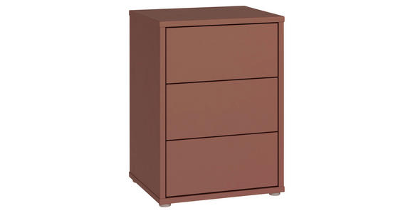 NACHTSCHRANK 50/69/42 cm  - Silberfarben/Terracotta, Trend, Holzwerkstoff/Kunststoff (50/69/42cm) - Carryhome