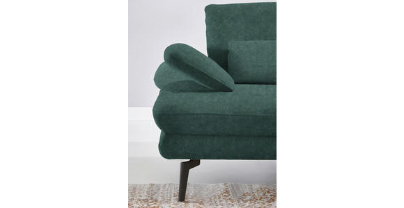 ECKSOFA in Velours Blau, Grün 310/180 cm - Blau/Schwarz, Design, Textil/Metall (310/180cm) - Dieter Knoll