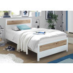 BETT 120/200 cm  in Weiß, Eiche Artisan  - Schwarz/Weiß, Design, Kunststoff (120/200cm) - Xora