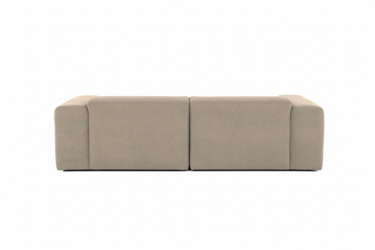 3-SITZER-SOFA Struktur Hellbraun  - Hellbraun/Schwarz, Design, Kunststoff/Textil (266/76/116cm) - MID.YOU