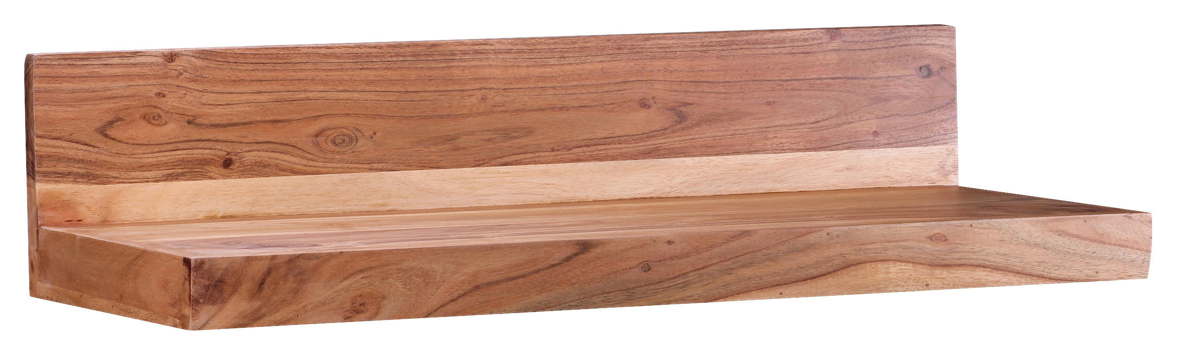 Wandregal "WL1.581" , Akazie massiv Akaziefarben - Akaziefarben, MODERN, Holz (160/17/24cm) - MID.YOU