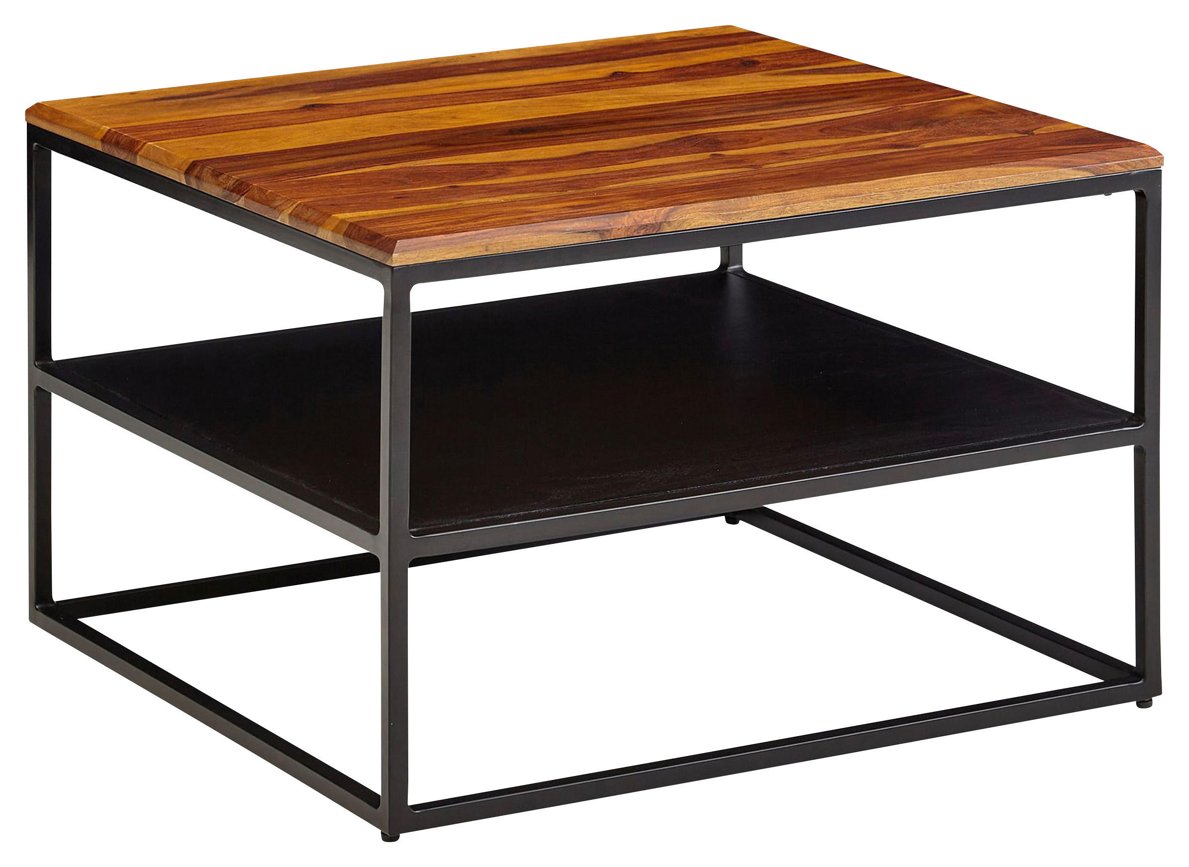 KONFERENČNÝ STOLÍK, farby sheesham, drevo, 60/60/40 cm - čierna/farby sheesham, Modern, kov/drevo (60/60/40cm) - MID.YOU