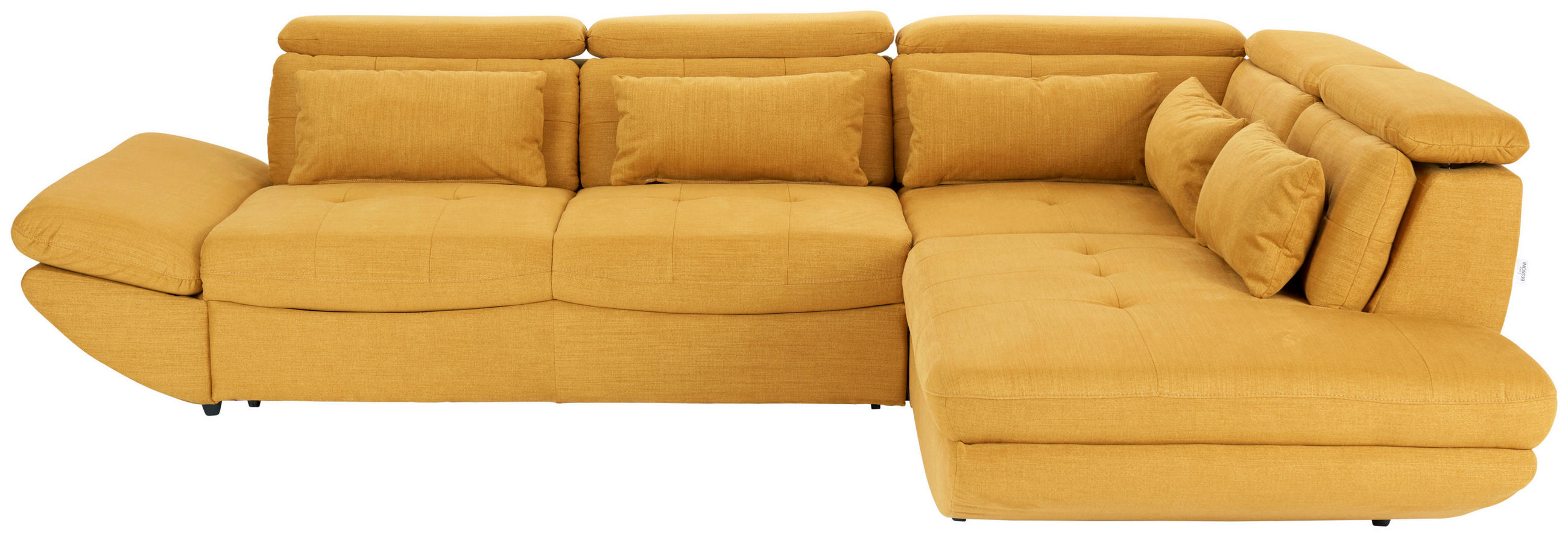 WOHNLANDSCHAFT Currygelb Mikrofaser  - Currygelb/Schwarz, MODERN, Kunststoff/Textil (311/233cm) - MID.YOU