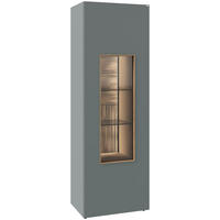 VITRINE Wildeiche, Graugrün  64/194/43 cm  - Wildeiche/Graugrün, Design, Glas/Holz (64/194/43cm) - Voglauer