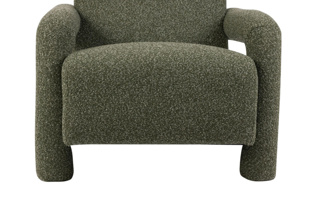 SESSEL in Bouclé Grün  - Grün, Design, Holz/Textil (78/90/73cm) - Livetastic