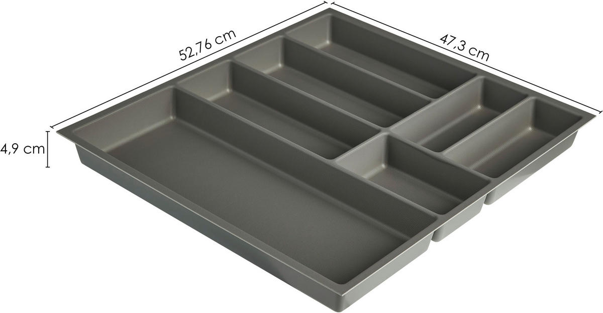BESTECKEINSATZ - Schieferfarben, Basics, Kunststoff (52,7/4,9/47,3cm) - Nobilia