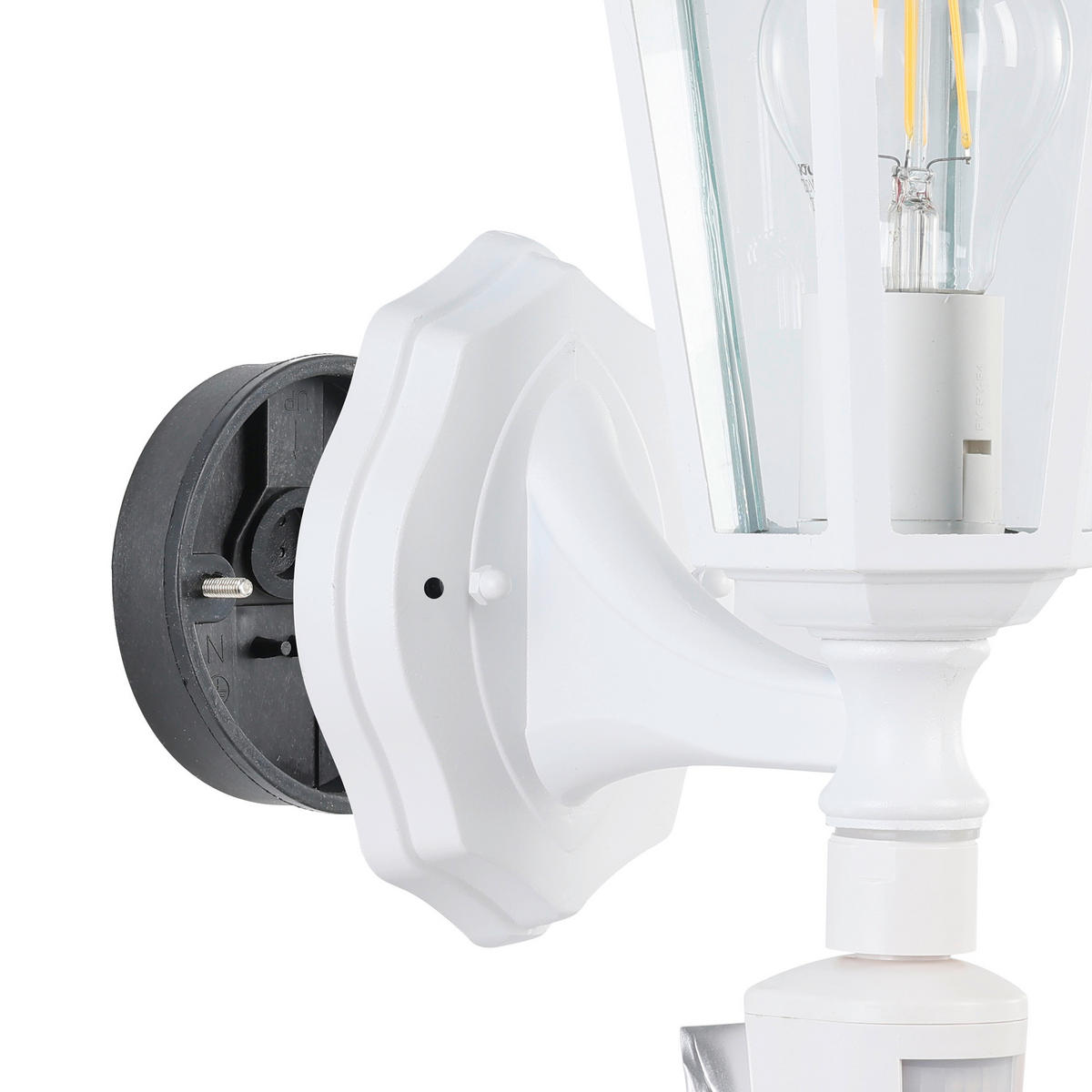 AUßENWANDLEUCHTE 16,5/23,5/42,5 cm   - Klar/Weiß, Basics, Glas/Metall (16,5/23,5/42,5cm) - Eglo