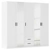 KLEIDERSCHRANK 226/210/54 cm 5-türig Weiß  - Weiß/Grau, KONVENTIONELL, Holzwerkstoff/Kunststoff (226/210/54cm) - Boxxx