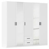 KLEIDERSCHRANK 226/210/54 cm 5-türig Weiß  - Weiß/Grau, KONVENTIONELL, Holzwerkstoff/Kunststoff (226/210/54cm) - Rauch Möbel